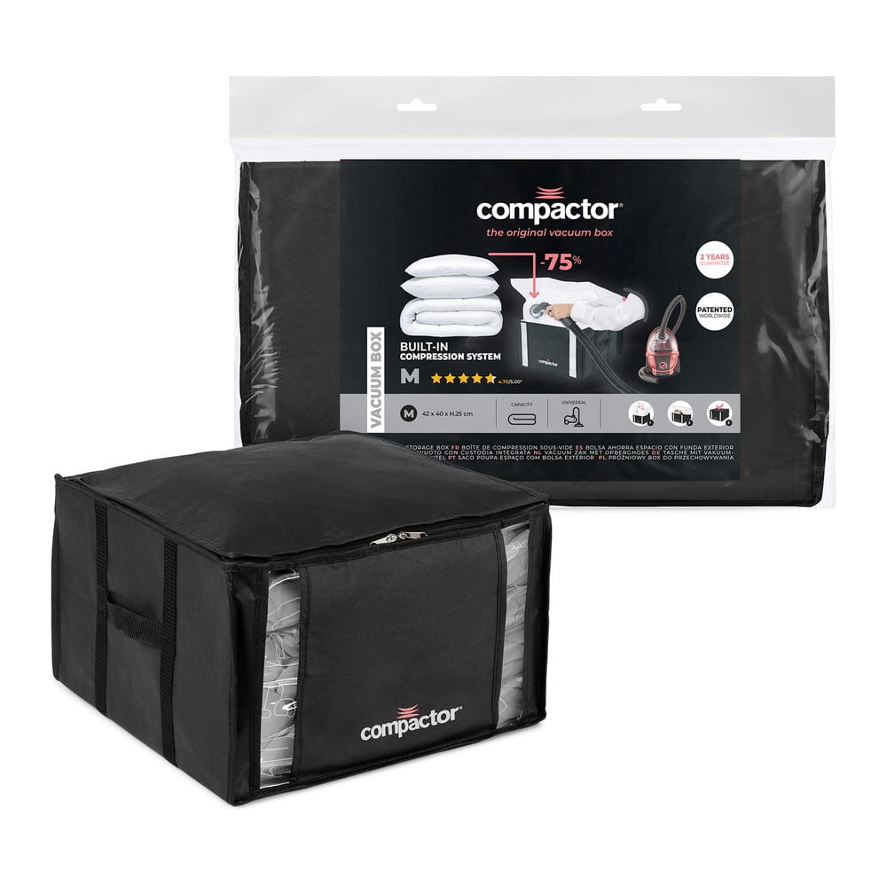 Crna kutija za pohranu odjeće Compactor XXL Black Edition 3D Medium, 125 l
