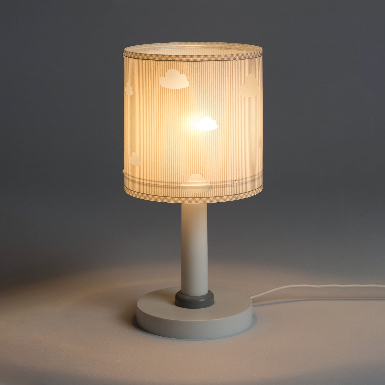 Dječja stolna lampa Sweet Dreams, siva, oblaci