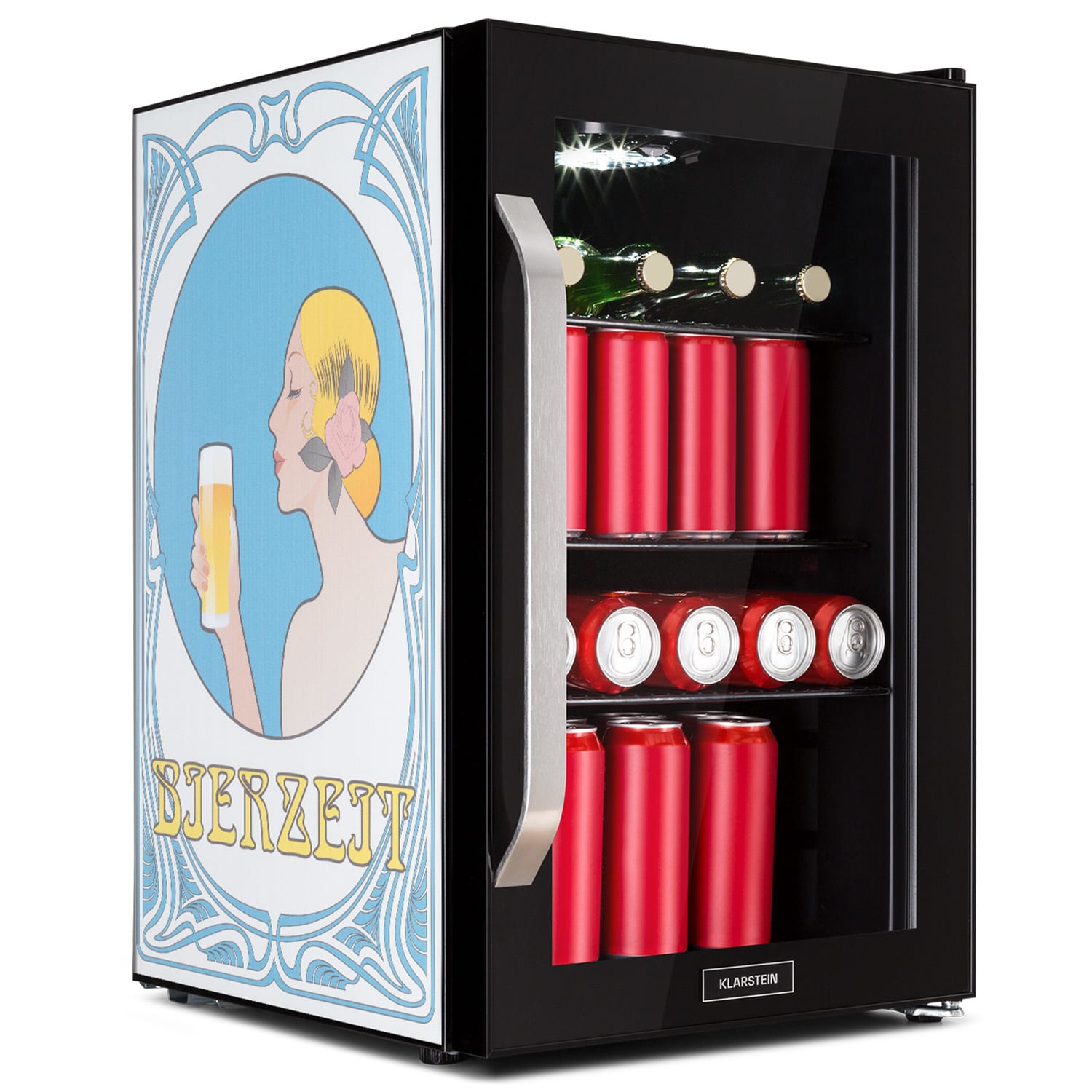 Klarstein Beersafe 70 Birra Edition, hladnjak, 70 litara, 3 police, staklena vrata, nehrđajući čelik