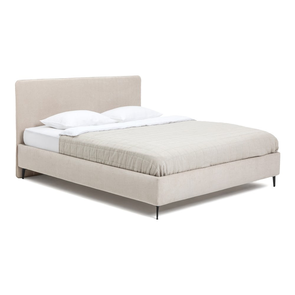 Bež tapecirani bračni krevet s podnicom 160x200 cm Noira Slim – Bonami Selection