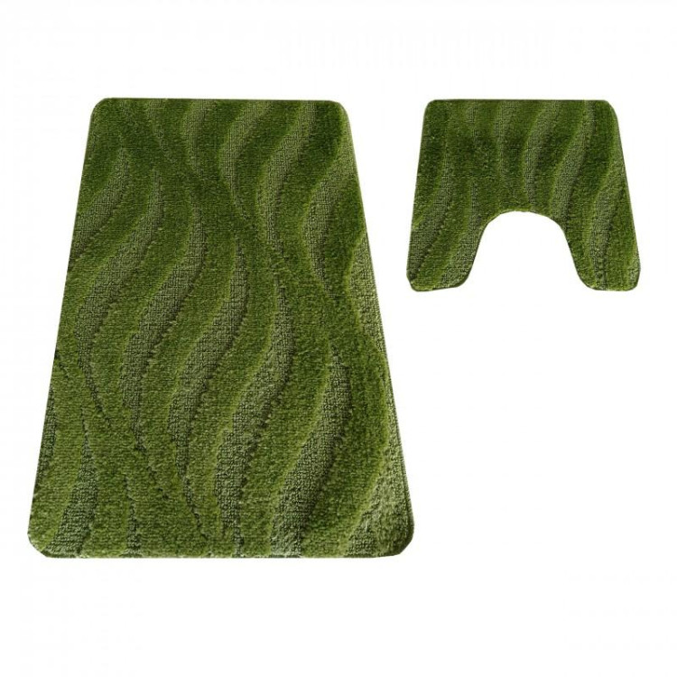 Zelena prostirka za kupaonicu i WC s izrezom