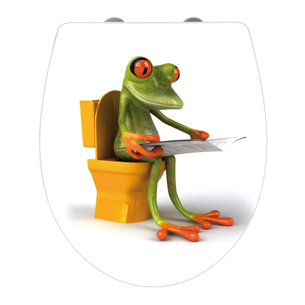 WC sjedalo s lakim zatvaranjem Wenkoo Frog News, 45 x 38,8 cm