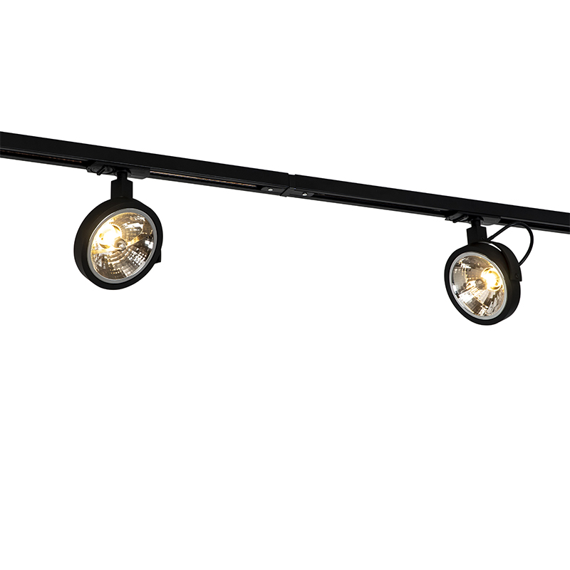 Moderni sustav tračnih svjetiljki s 5 reflektora crni 1-fazni - Iconic Go