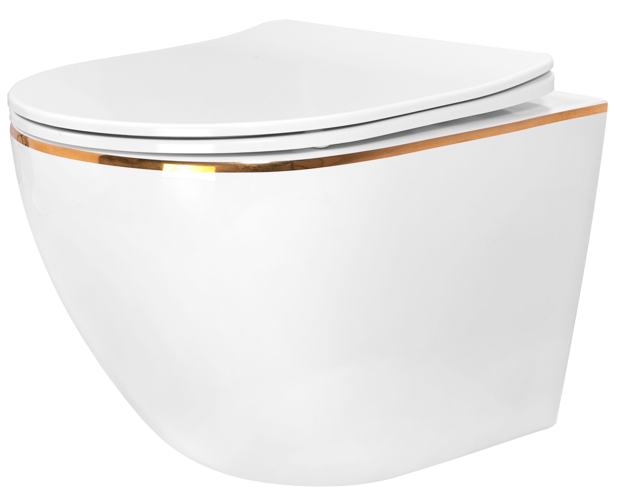 Viseća WC školjka Carlo bijela Mini Flat Gold Edge