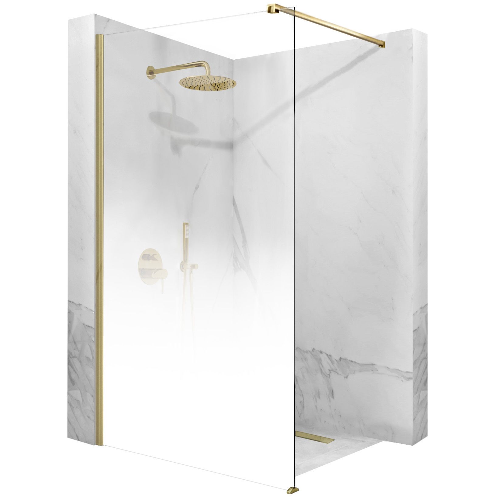 Tuš zaslon Rea Aero Ombre Gold Brush/White 120