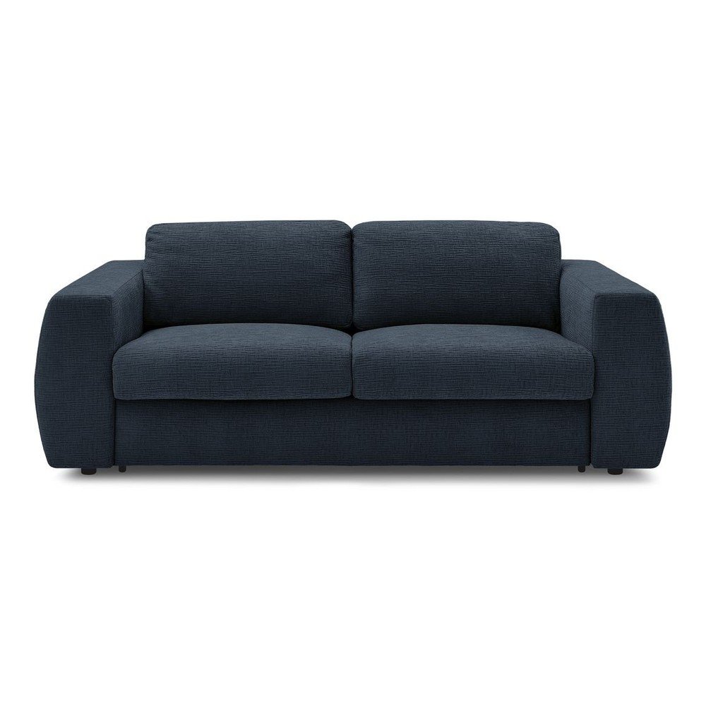 Tamno plava sofa za spavanje/sklopiva od šenila 240 cm Hugo – Bobochic Paris