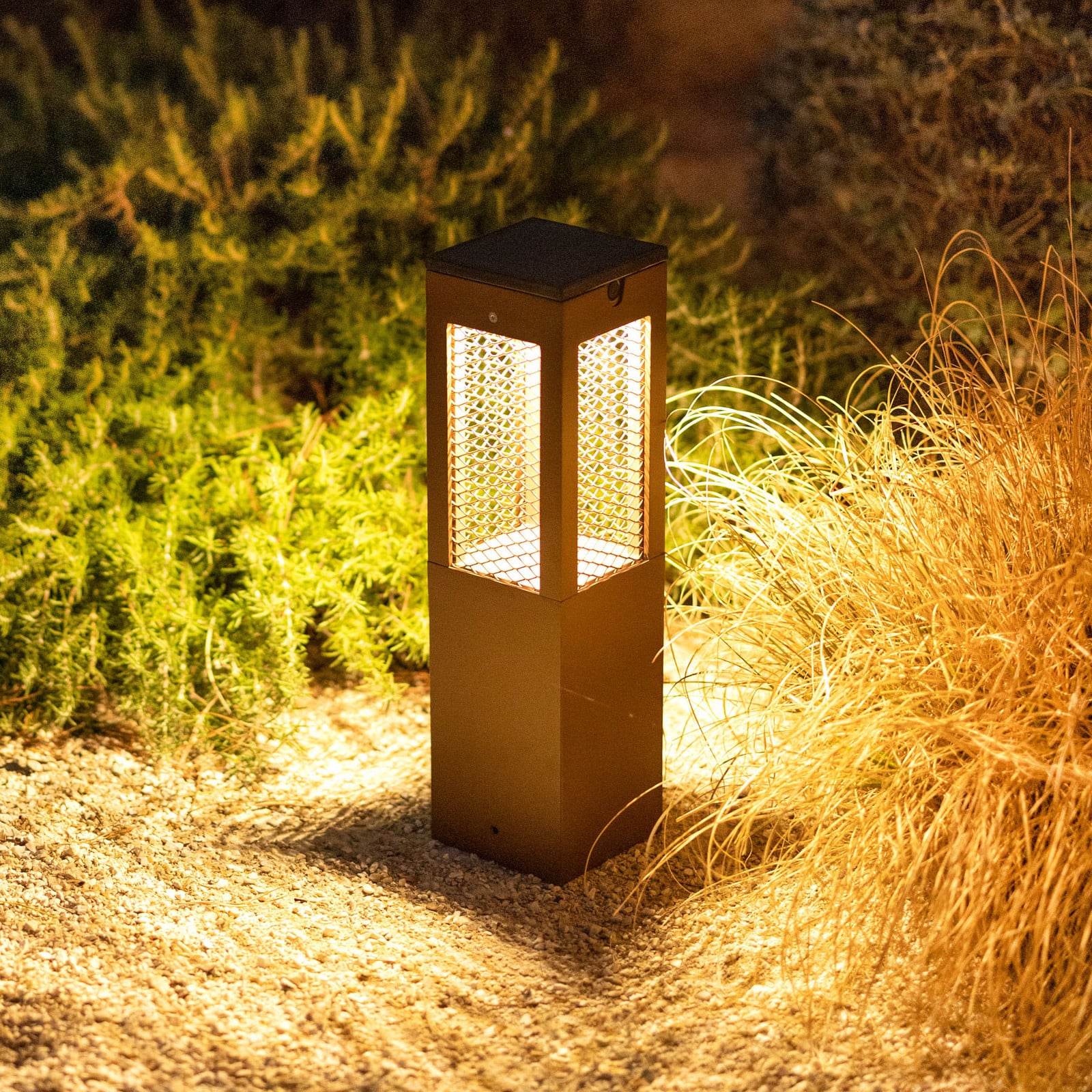 LED solarna bazna lampa Tradition Sensor Corten 40cm