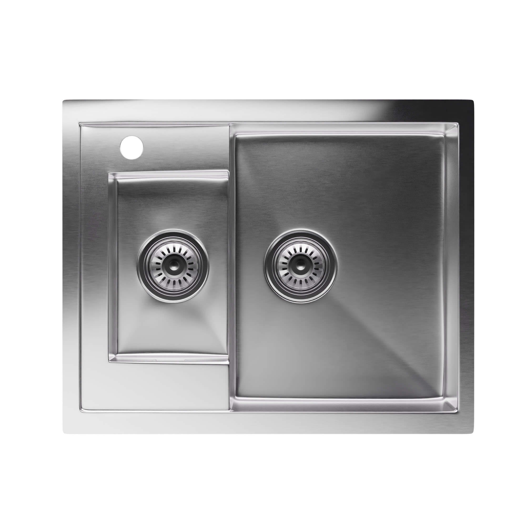 Klarstein TitanSteel kuhinjski sudoper, 61 x 50 cm, 2 sudopera, nehrđajući čelik, otporan na toplinu