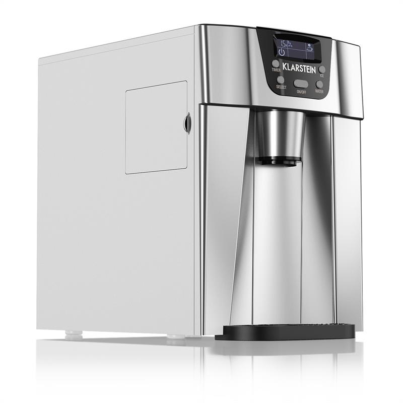 Klarstein ICE VOLCANO 2G, LEDOMAT LED, 12 KG SVAKIH 24 H, 2 L, 6-10 MIN, SREBRNA BOJA
