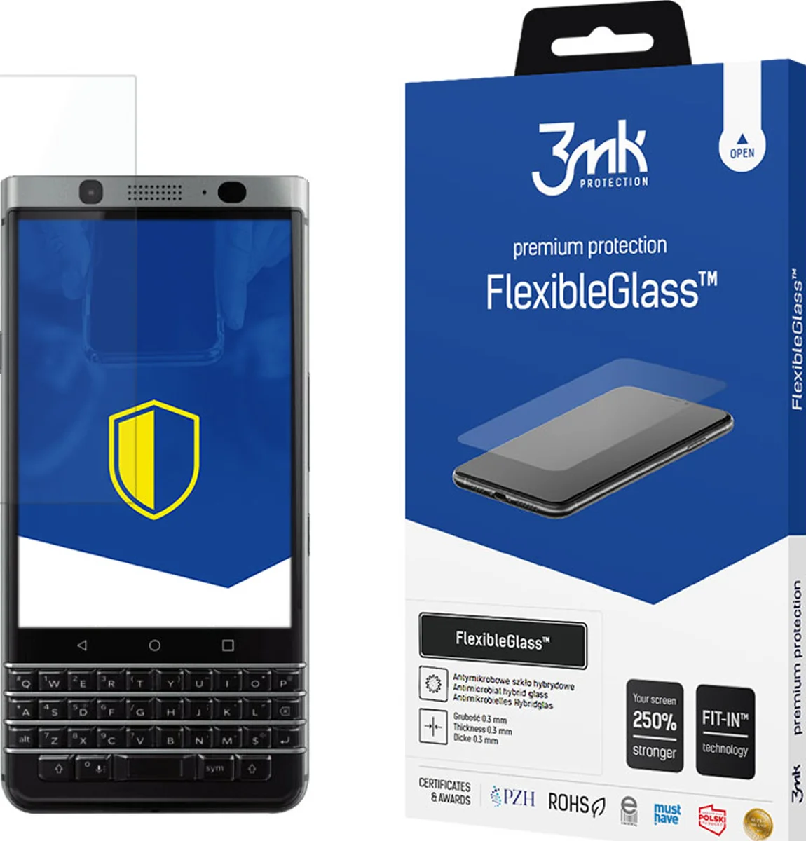 Zaštitno staklo 3MK FlexibleGlass Blackberry KeyOne Hybrid Glass