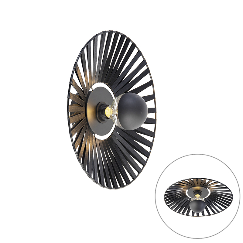 Rustikalna zidna svjetiljka crna 40 cm - Leia