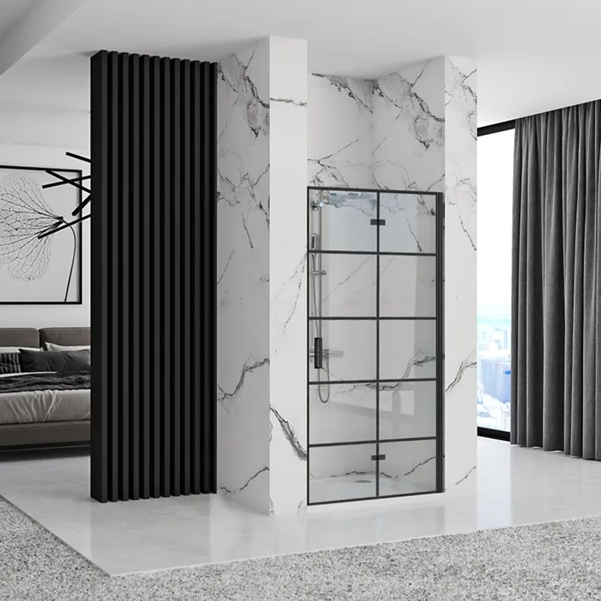 Rea Molier Crna tuš vrata 90 + profil