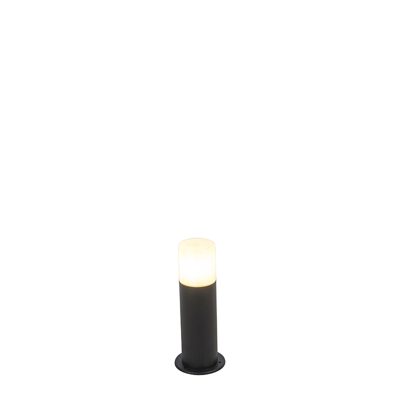 Stojeća vanjska svjetiljka crna s opalskim sjenilom bijela 30 cm IP44 - Odense