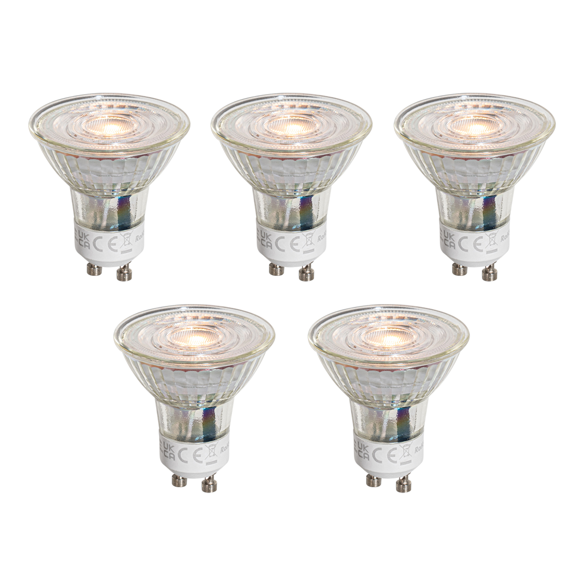 Set od 5 GU10 50mm LED žarulja prozirne 4,5W 360 lm 2700K