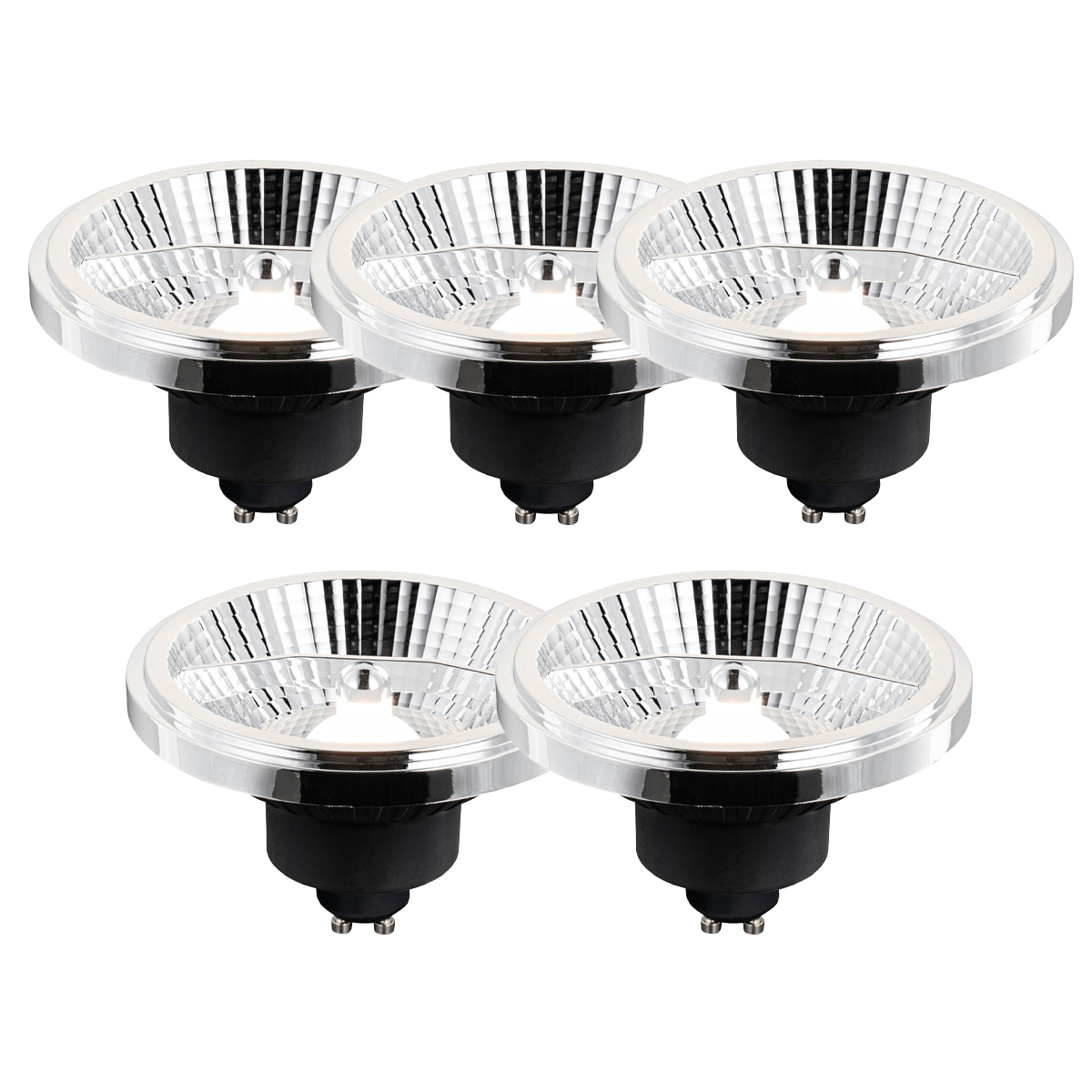 Set od 5 GU10 3-stupanjske prigušive u Kelvin LED žarulje AR111 10W 800 lm 2700 - 3700K