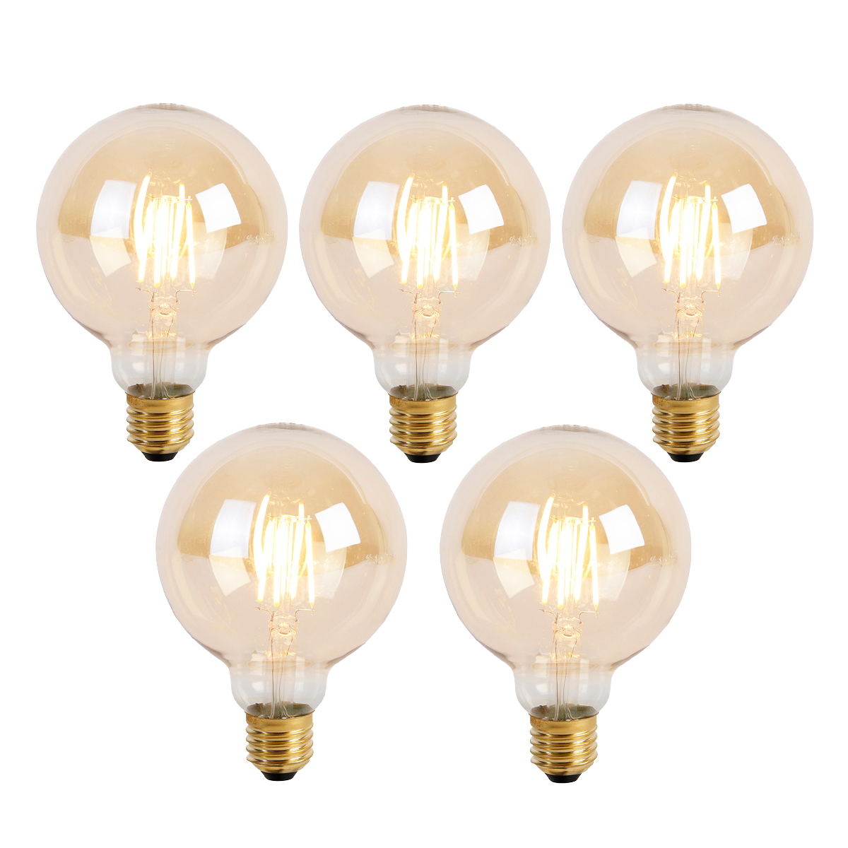 Set od 5 E27 3-stupanjskih prigušivih LED žarulja G95 Goldline 5W 530lm 2200K