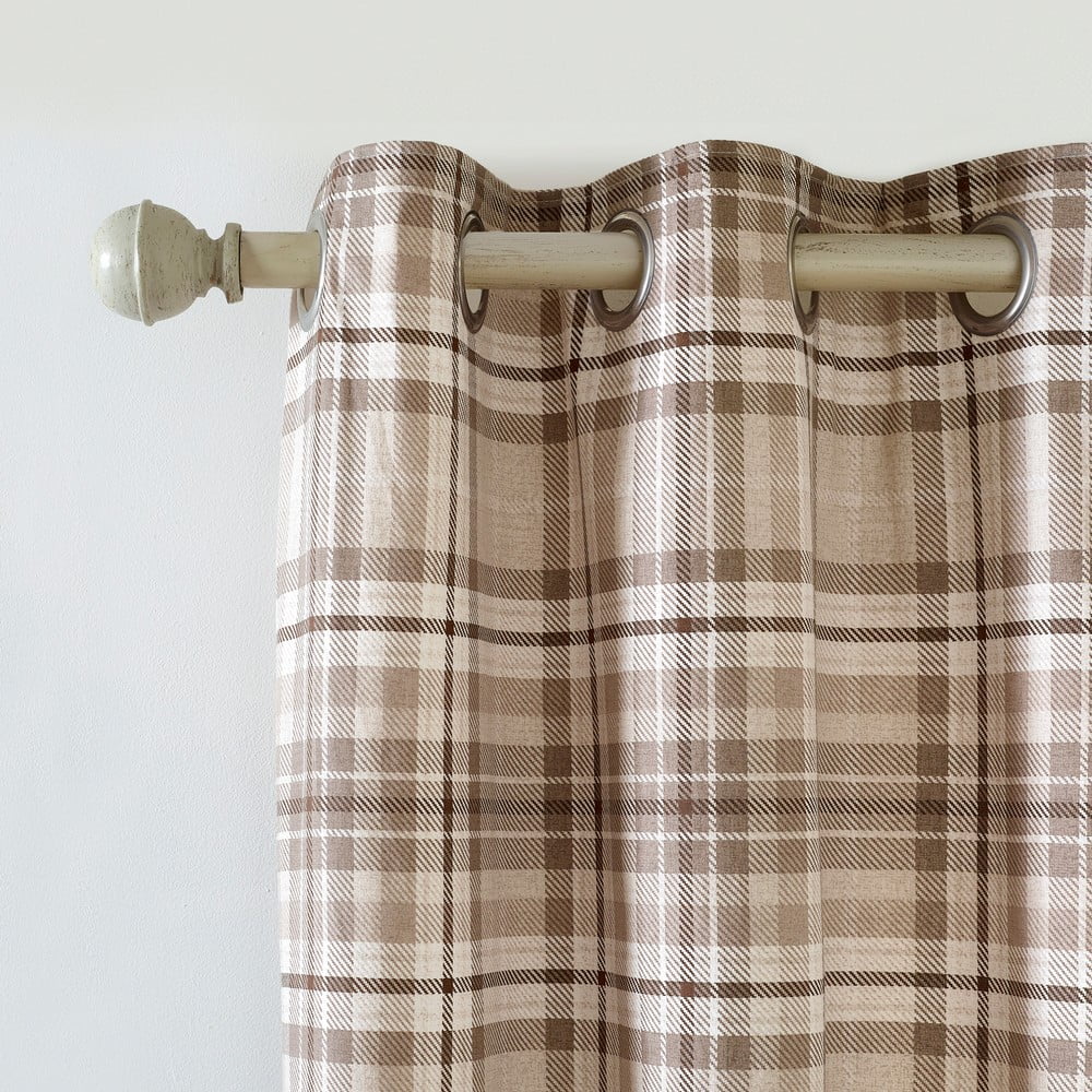 Smeđe flanelne termo izolacijske zavjese u setu 2 kom 229x229 cm Cullen Thermal Check – Catherine Lansfield