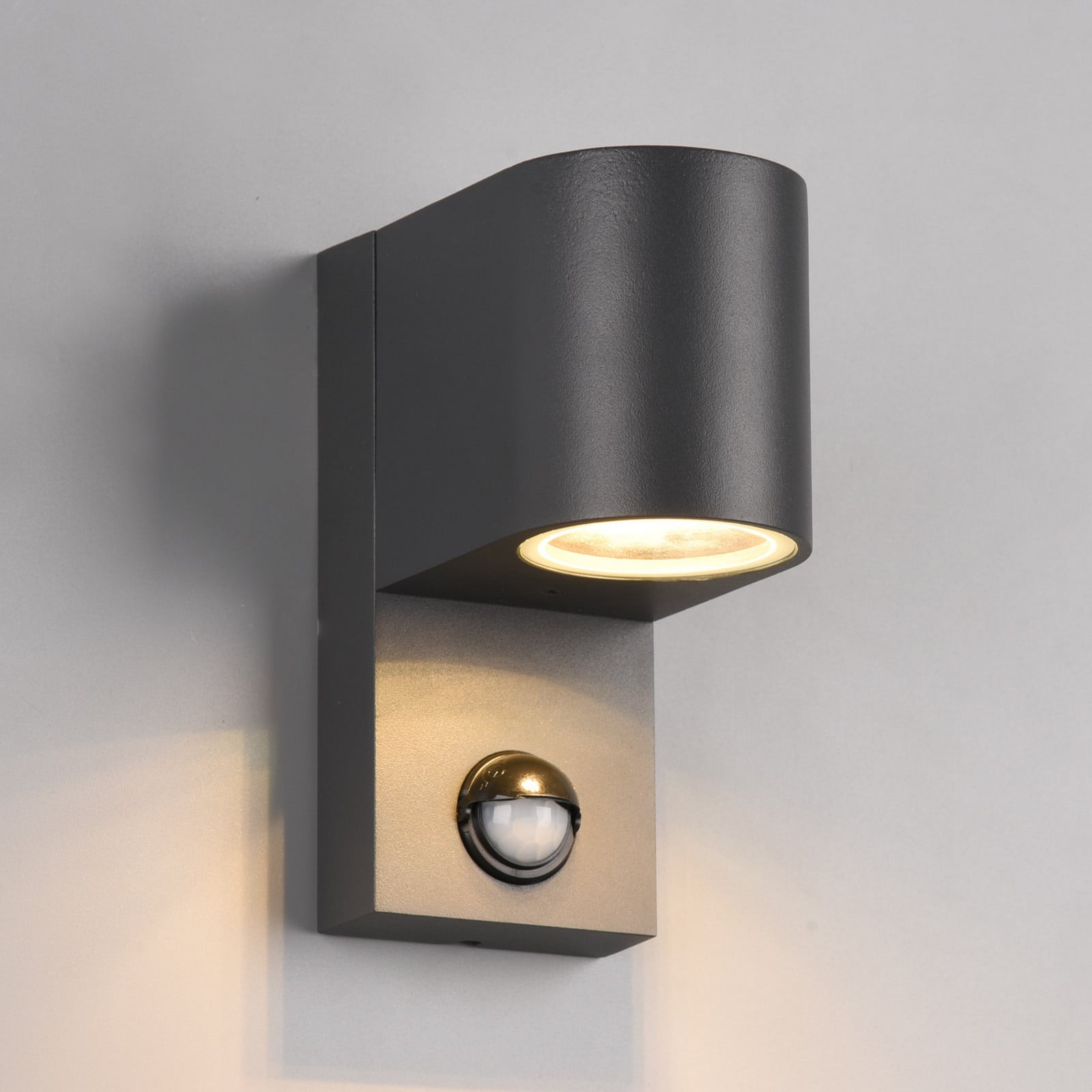 Roya vanjska zidna svjetiljka 1 žarulja, senzor, okrugla antracit