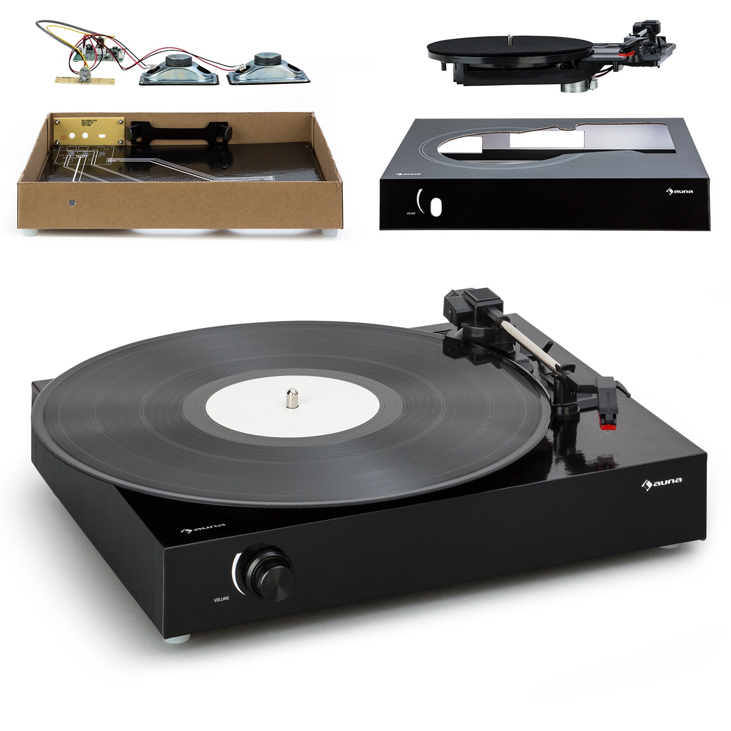 Auna Player, gramofon, DIY, uključujući zvučnik, 33/45 okretaja u minuti