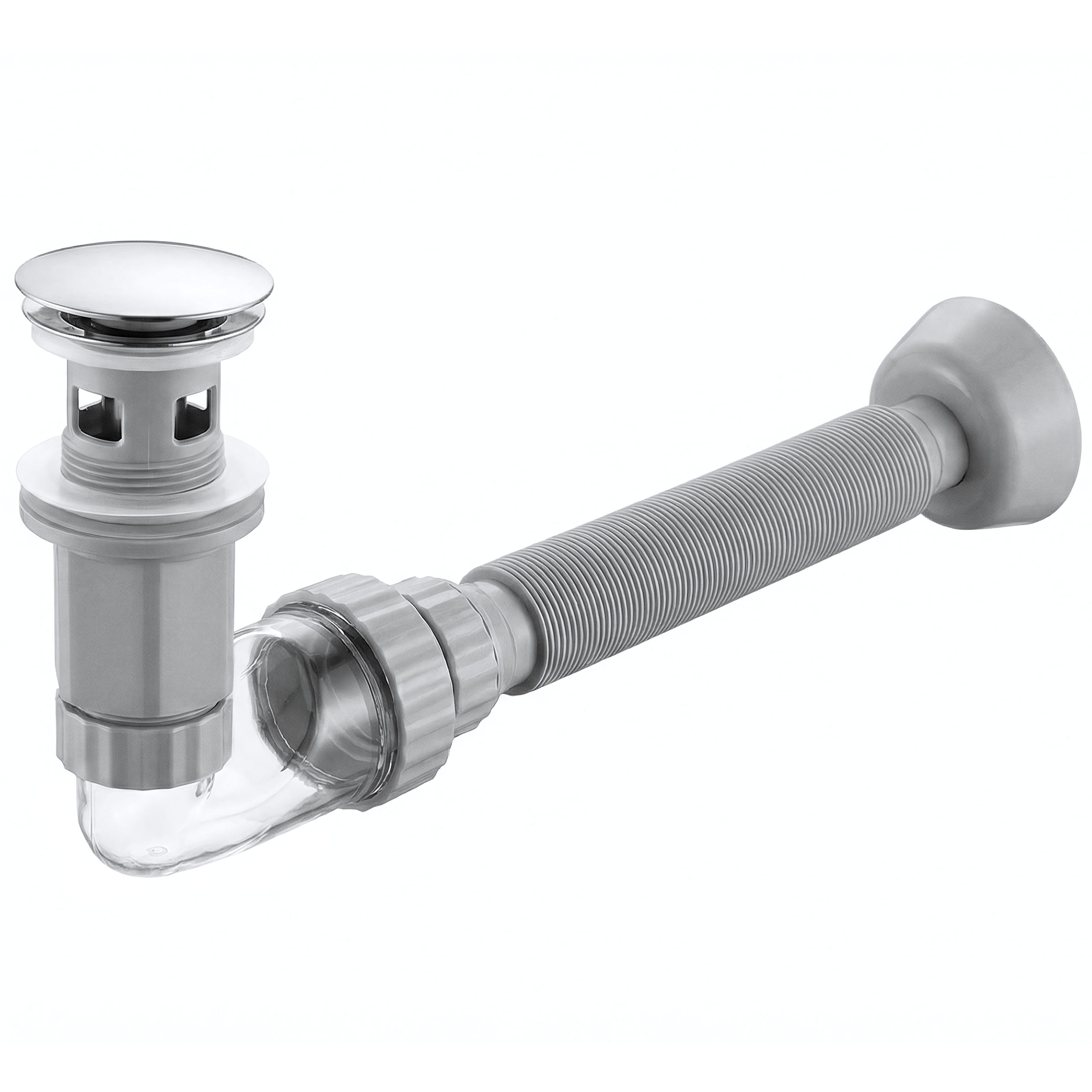 Sifon za umivaonik s click-clack ventilom REA Flow Chrome