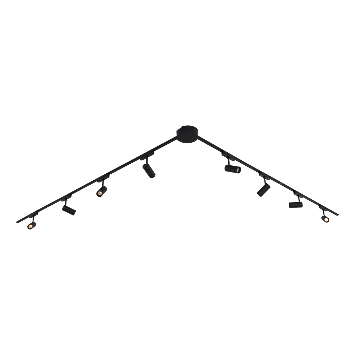 Moderni sustav tračnica za rasvjetu s 8 crnih reflektora, 1-fazni, 400 cm - Magnetic Gert