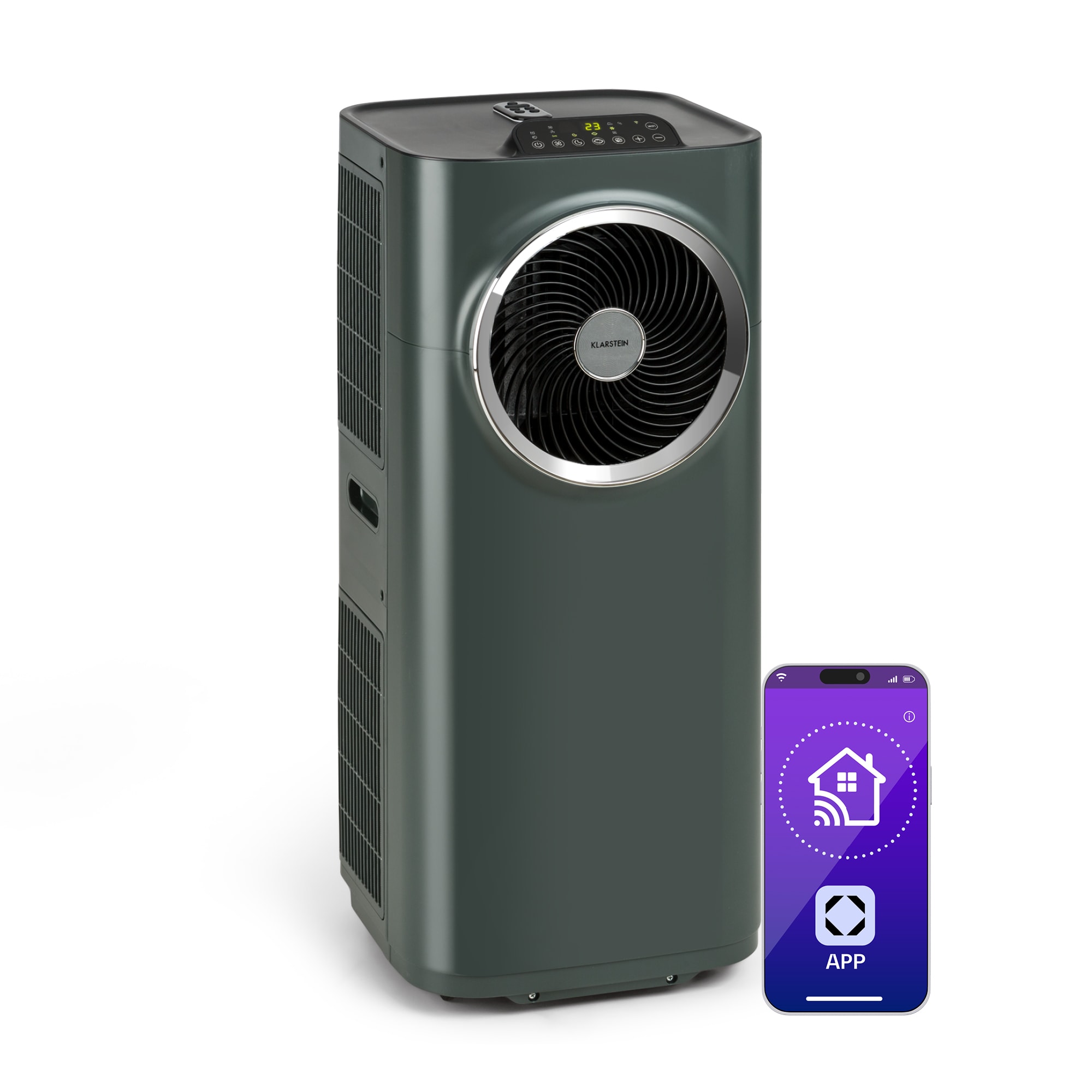 Klarstein Kraftwerk Smart 10K, prijenosna klima, 10 000 BTU, upravljanje putem aplikacije, antracit