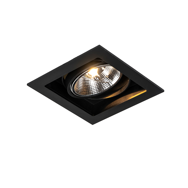 Moderni ugradbeni reflektor crni 18 cm podesiv - Artemis 111