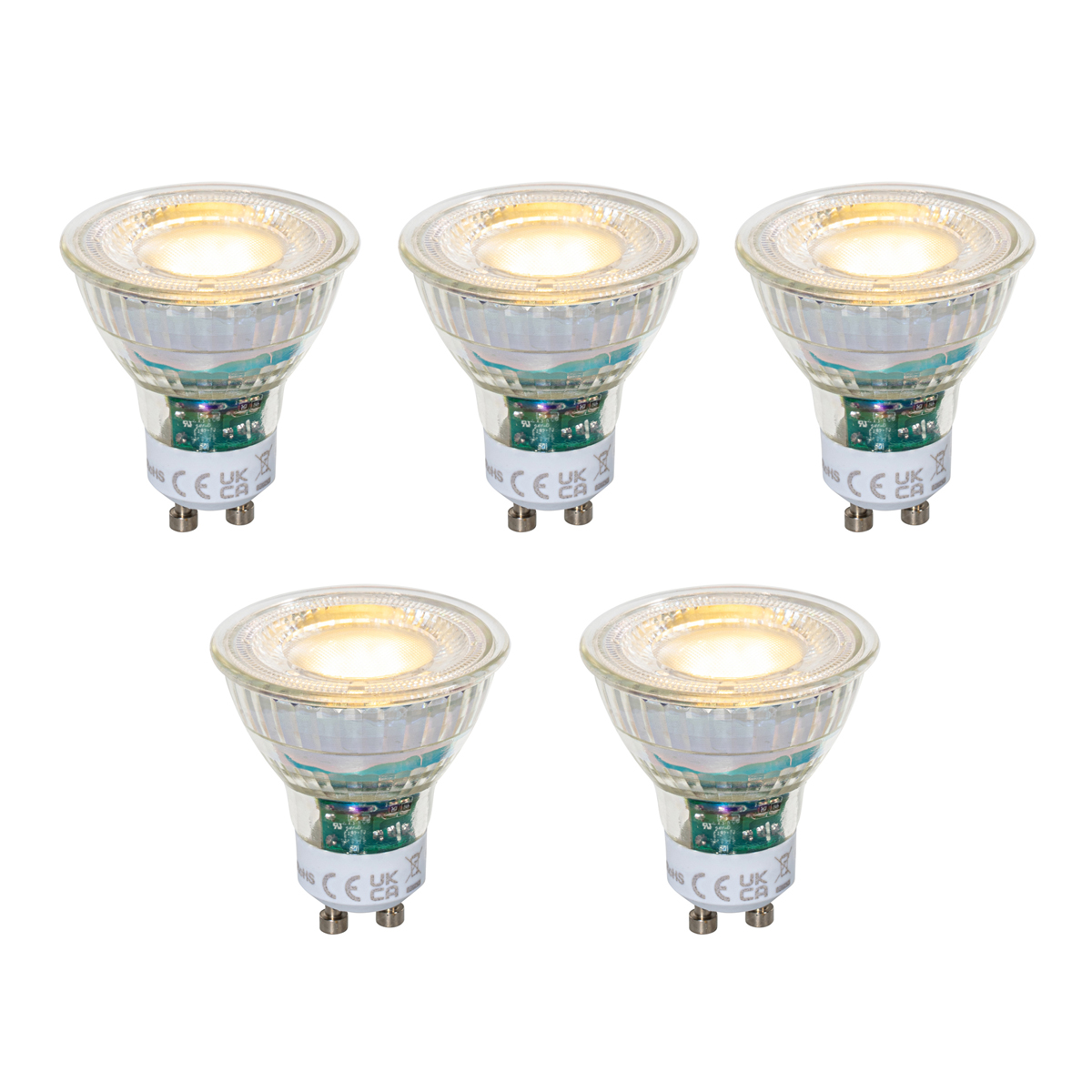 Set od 5 GU10 50mm prigušivih LED žarulja prozirne 2,5W 450 lm 2700K