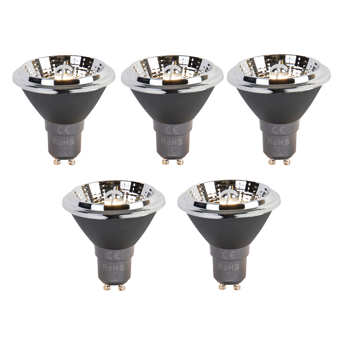 Set od 5 GU10 3-stupanjskih prigušivih LED žarulja s promjenom temperature boje AR70 6W 320lm 2000-3000K