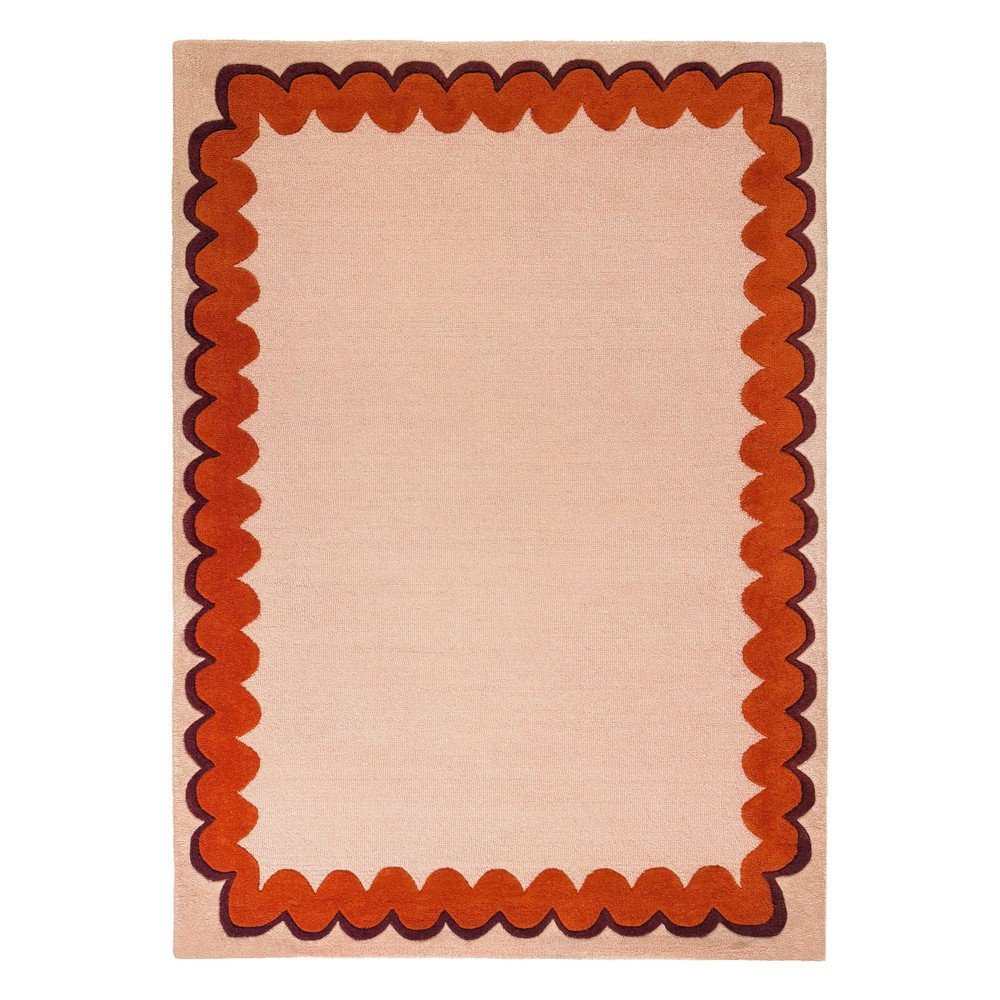 Narančasti/u prirodnoj boji ručno rađen vunen tepih 200x290 cm Wiggle Wool – Flair Rugs