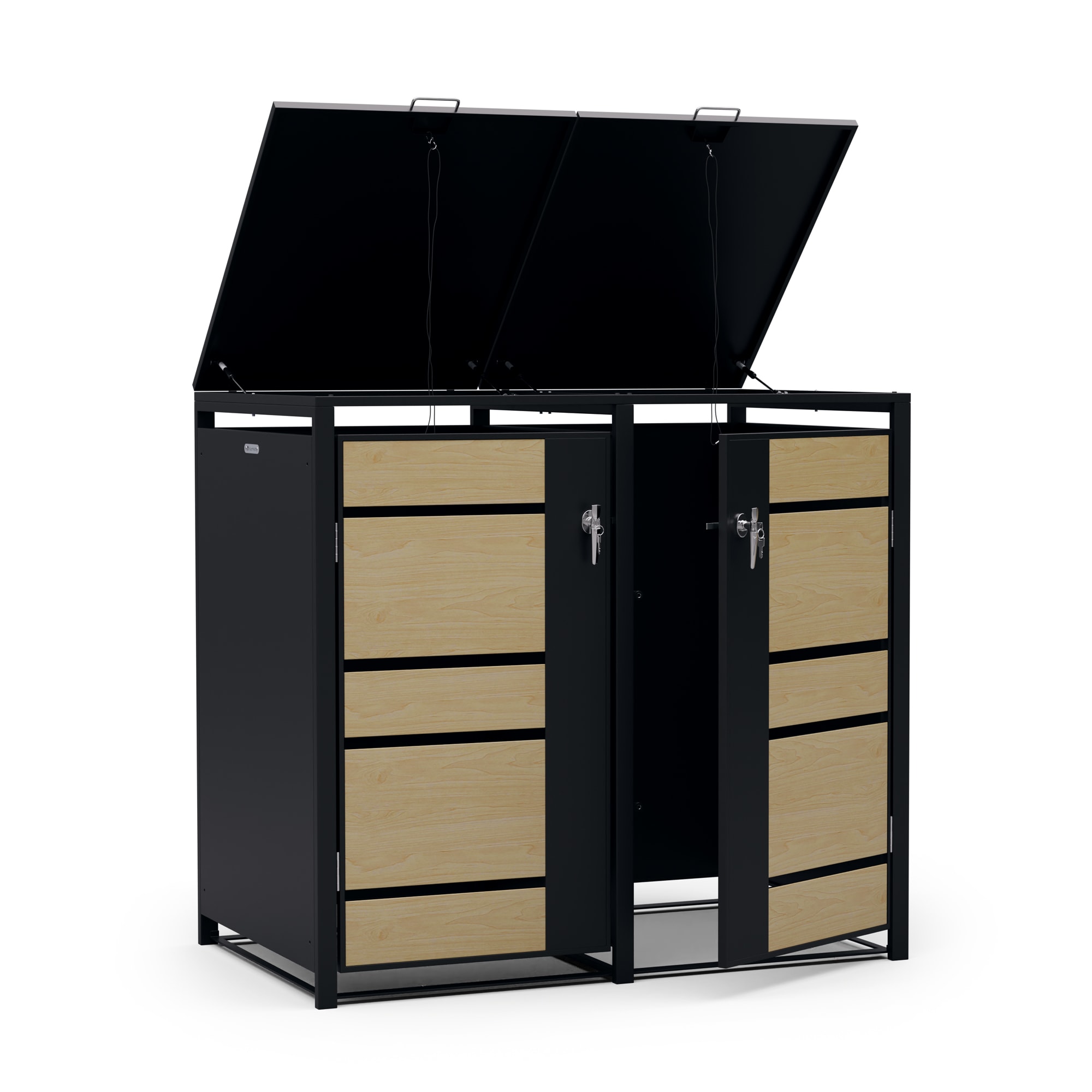 Blumfeldt BinSafe kutija za otpatke, 2 kante, 240L, pocinčani čelik otporan na vremenske uvjete koji se može zaključati