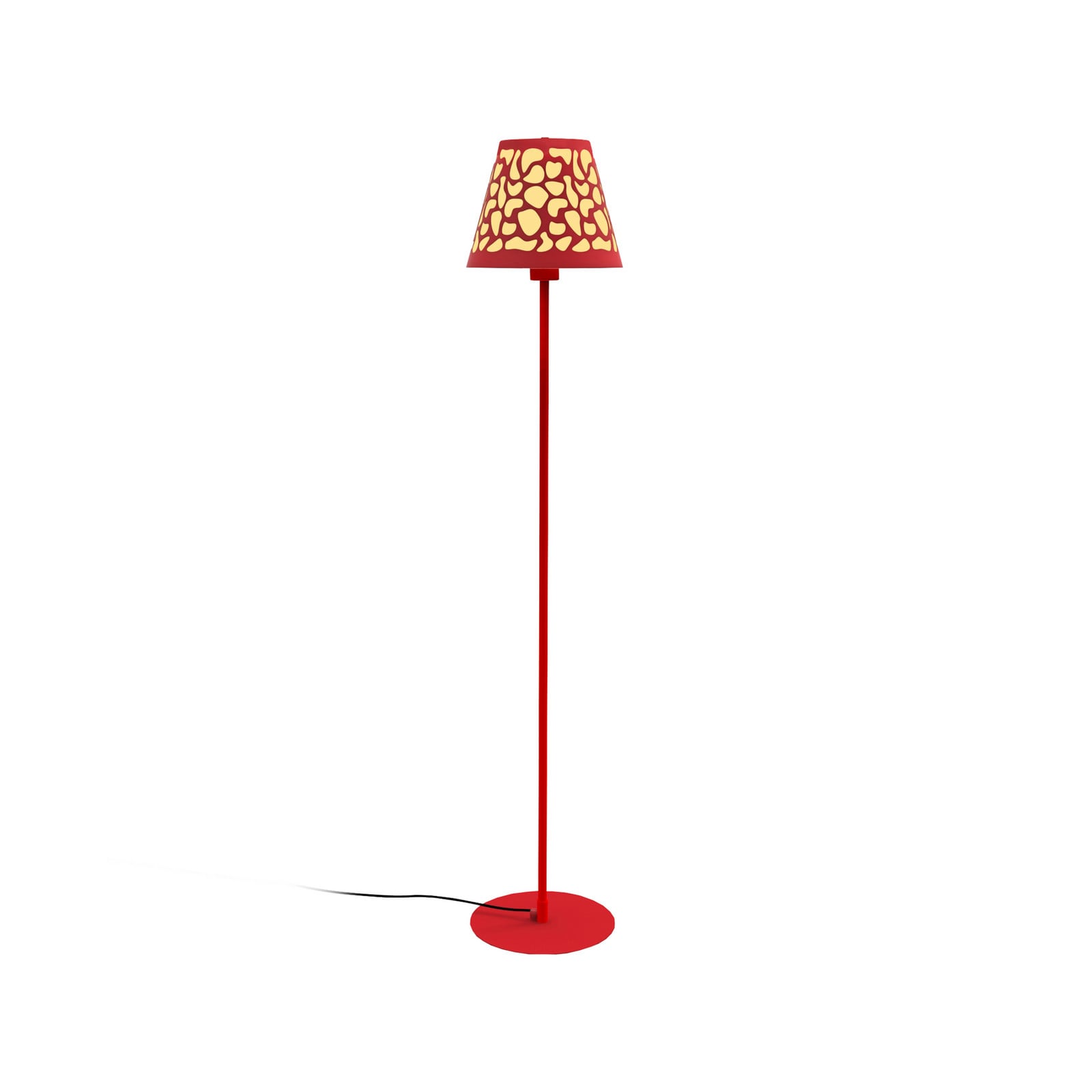 Aluminor Nihoa podna lampa s uzorkom rupa, crveno/žuta