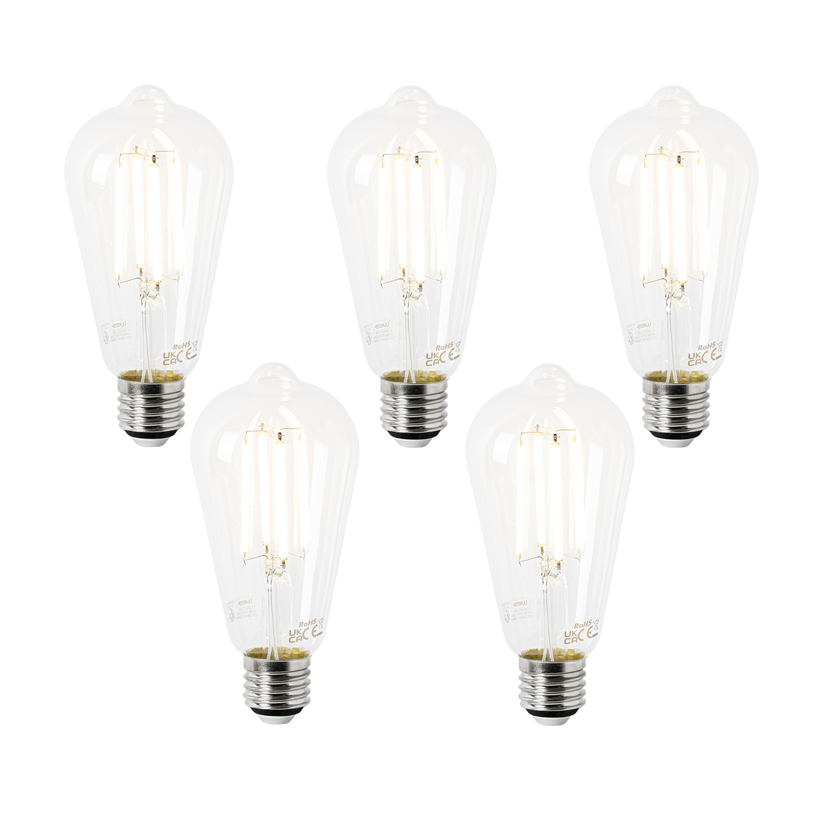 Set od 5 LED žarulja E27 ST64 prozirne 2,2 W 470 lm 2700 K