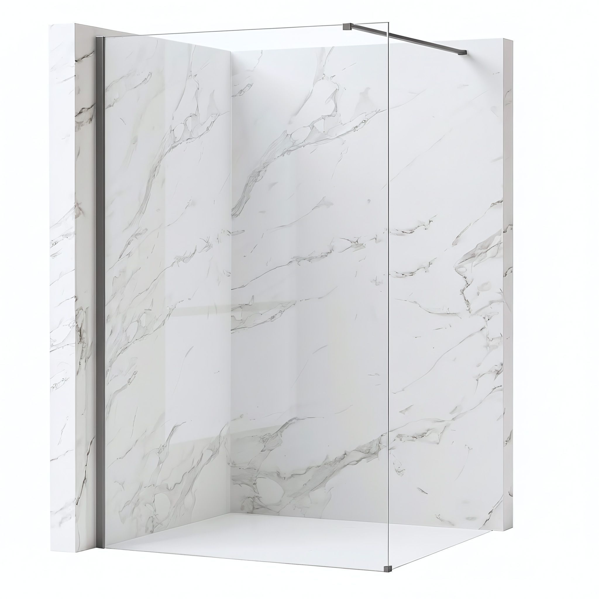 Tuš zaslon Rea Flexi Transparent / Titan 140