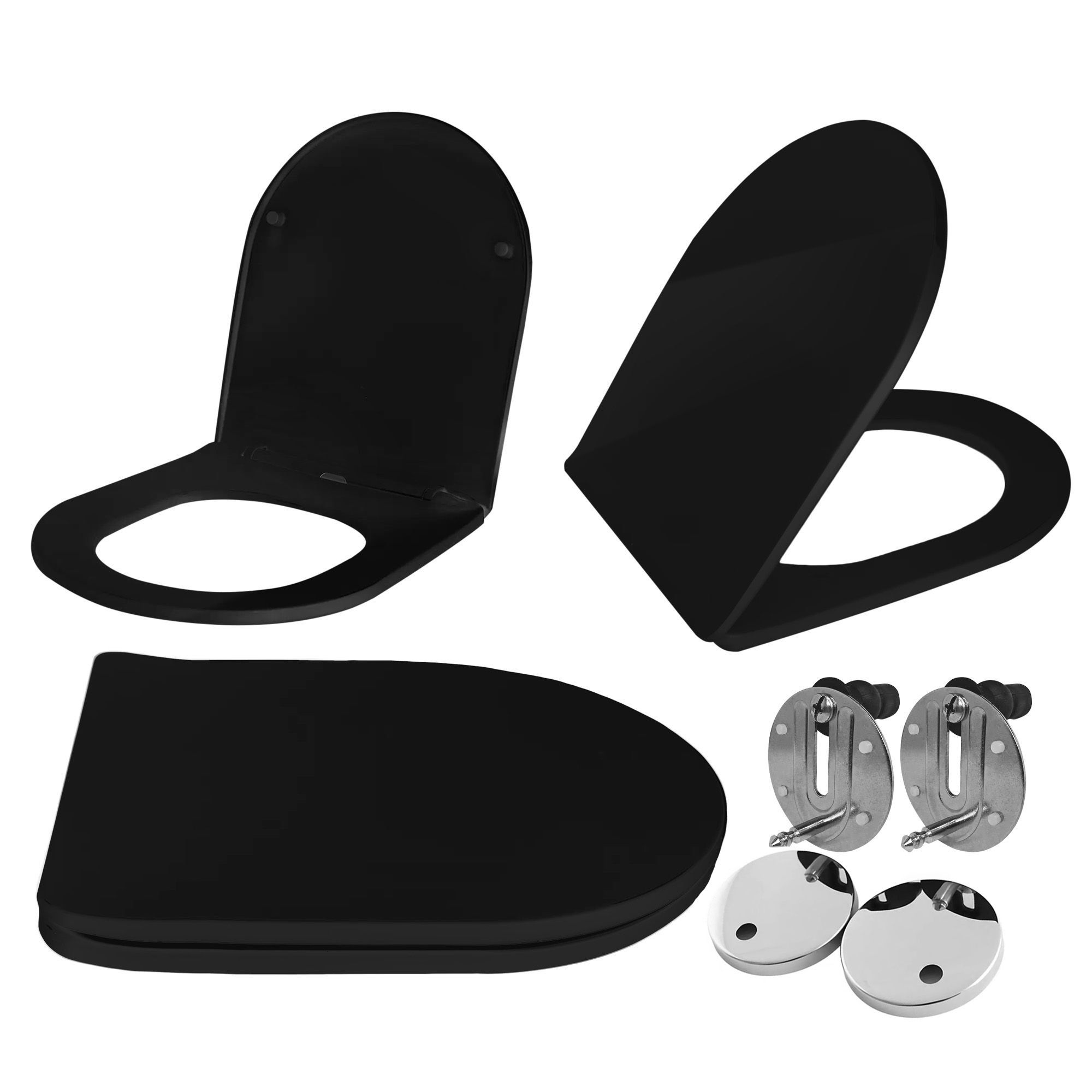 WC daska CARLO FLAT UF BLACK MATT