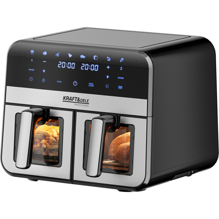 Friteza bez masnoće 9L 2500W dvije komore 4,5L + LCD KD4179