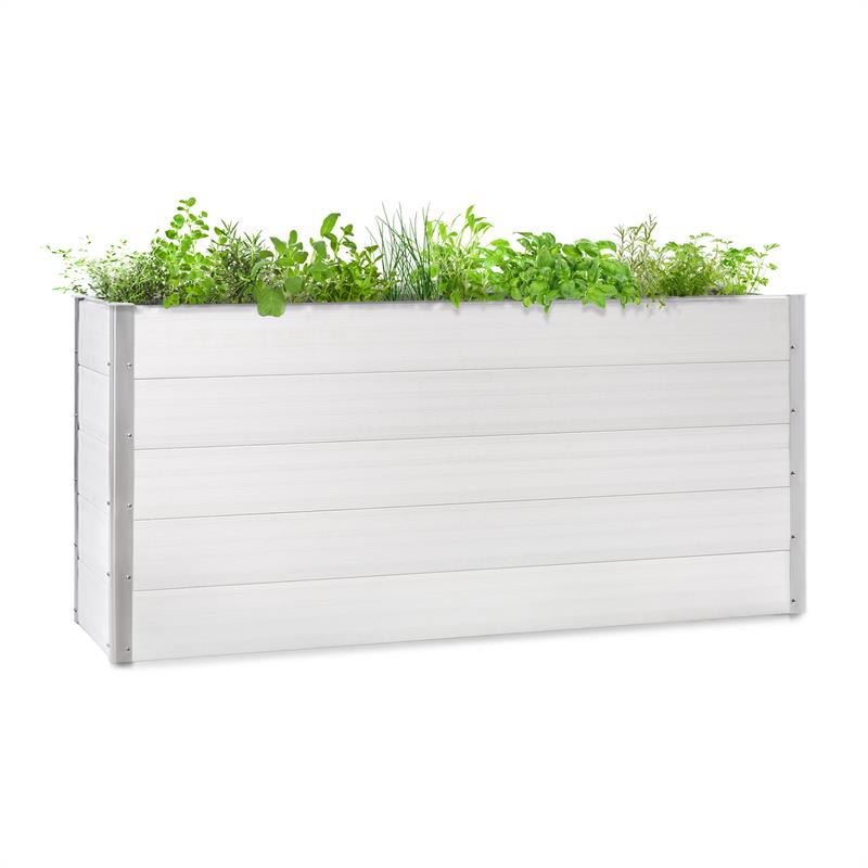 Blumfeldt Nova Grow, vrtni cvjetnjak, 195 x 91 x 50 cm, WPC, izgled drveta, bijeli
