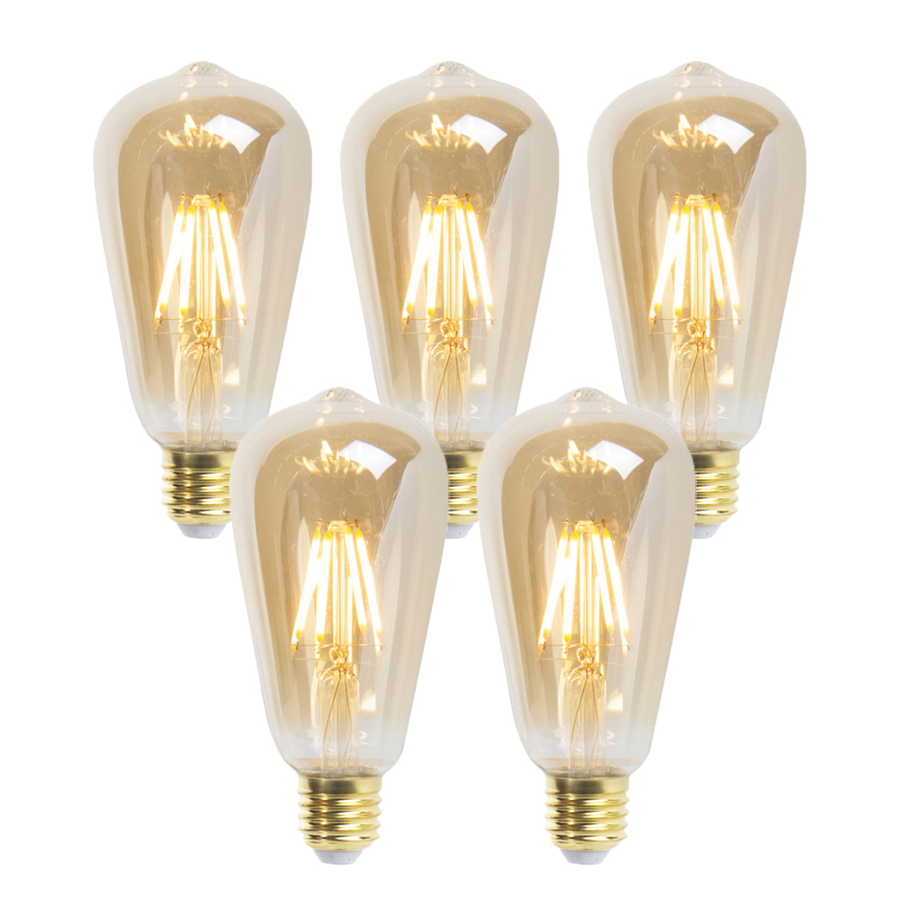 Set od 5 E27 prigušivih LED žarulja ST64 Goldline 5W 380lm 2200K
