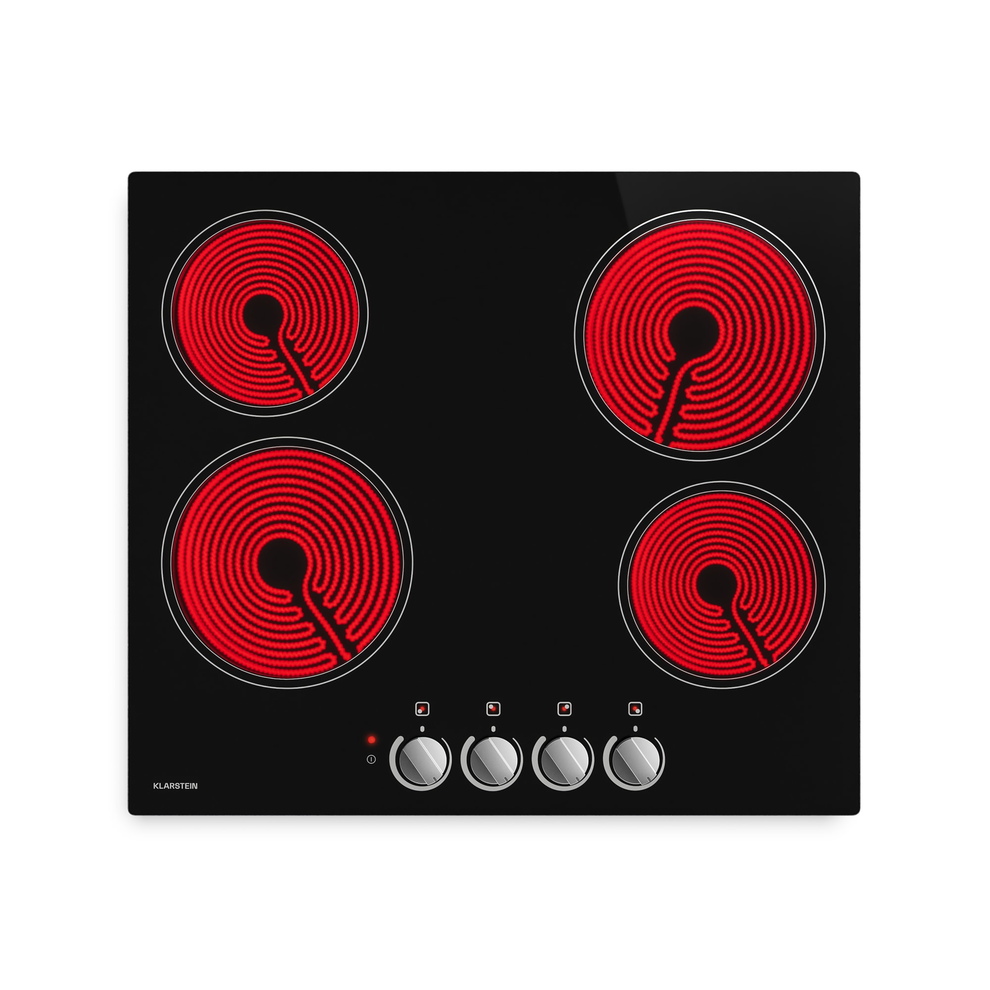 Klarstein Staklokeramička ploča za kuhanje EasyCook | 4 zone za kuhanje | 6000 W | 11 razina snage | 60 cm