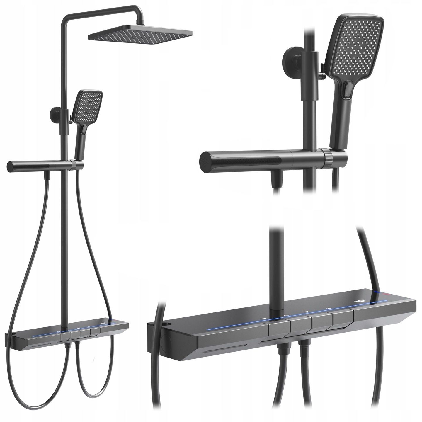 Tuš set s termostatom REA Pedro Titanium