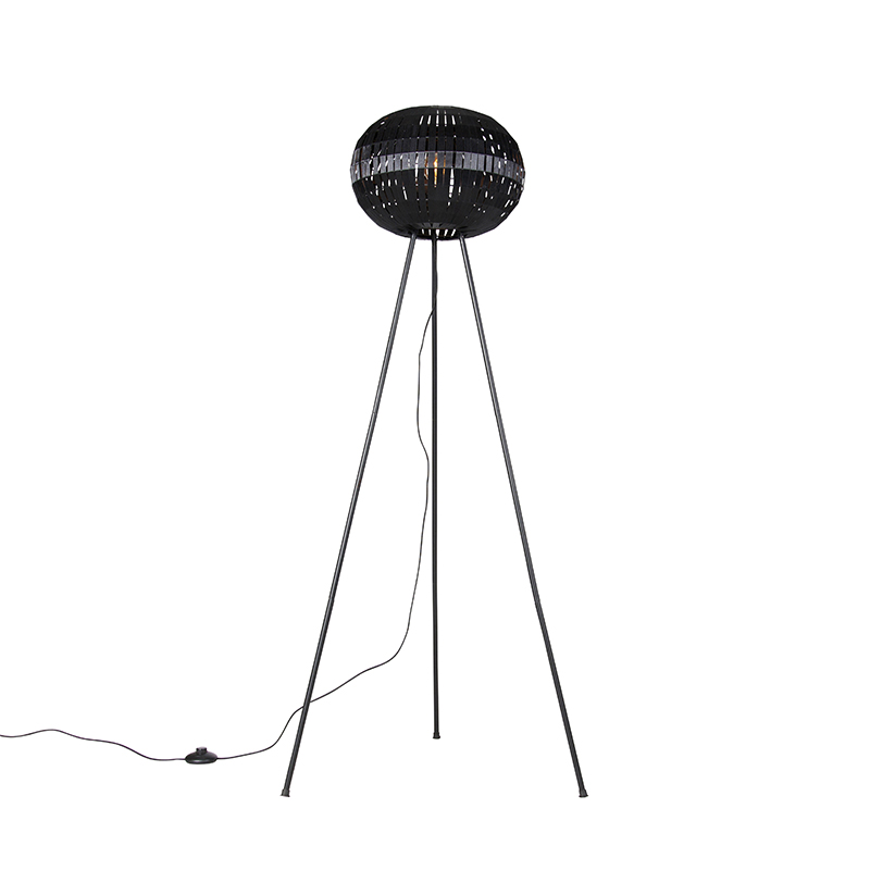 Moderna podna lampa tronožac crna - Zoë