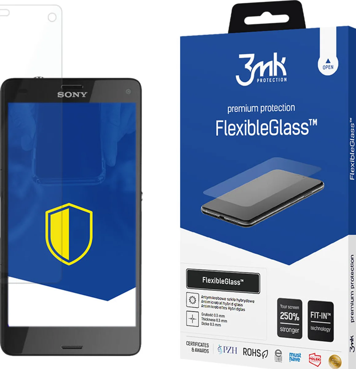 Zaštitno staklo 3MK FlexibleGlass Sony Z3 Compact Hybrid Glass