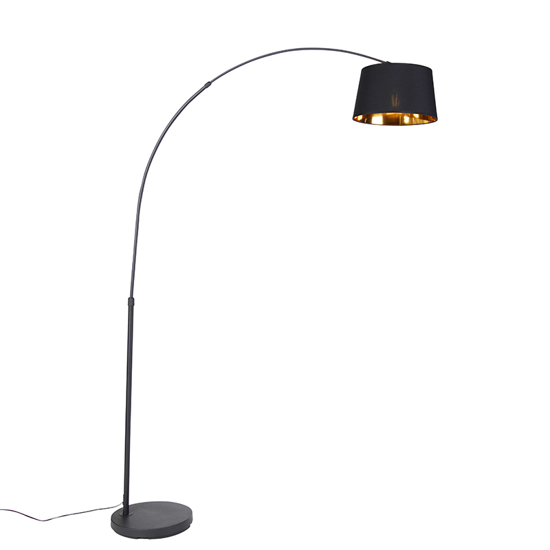 Moderna lukasta lampa crna sa zlatom - Arc Basic