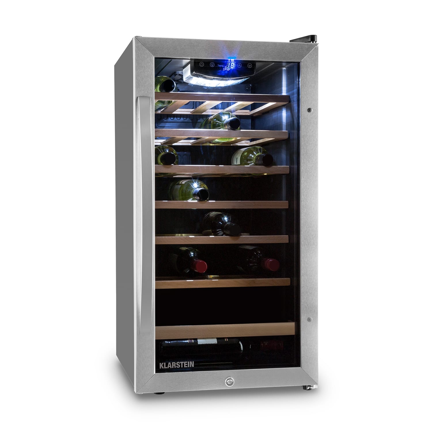 Klarstein Vivo Vino 26, 88 litara, hladnjak za vino, 26 boca, crni, LED