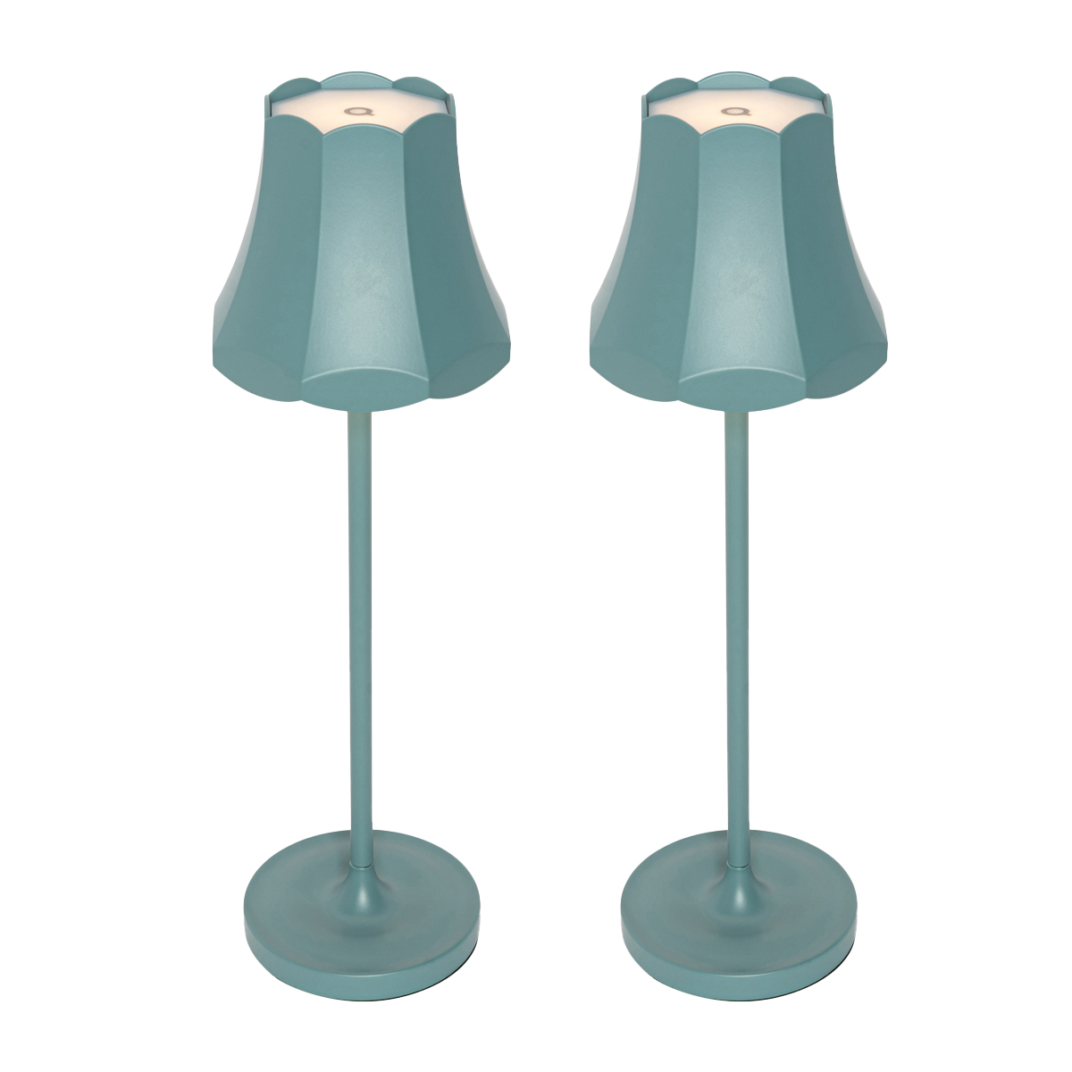 Set od 2 retro stolnih lampi mineralno plave punjive IP44 - Granny