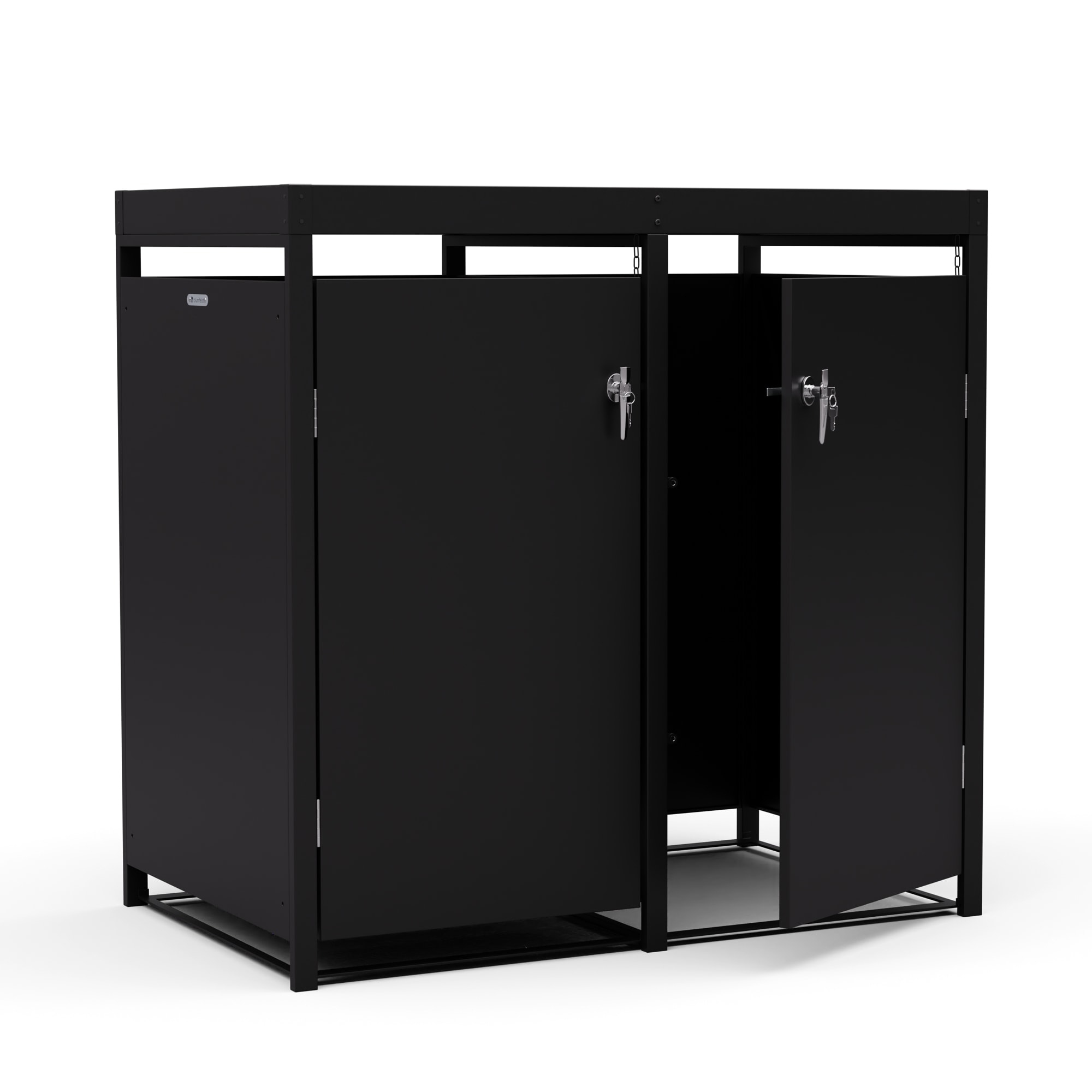 Blumfeldt BinSafe Kutija za otpatke 2 kante 240L krov za sadnju od pocinčanog čelika otporan na vremenske uvjete koji se može zaključati