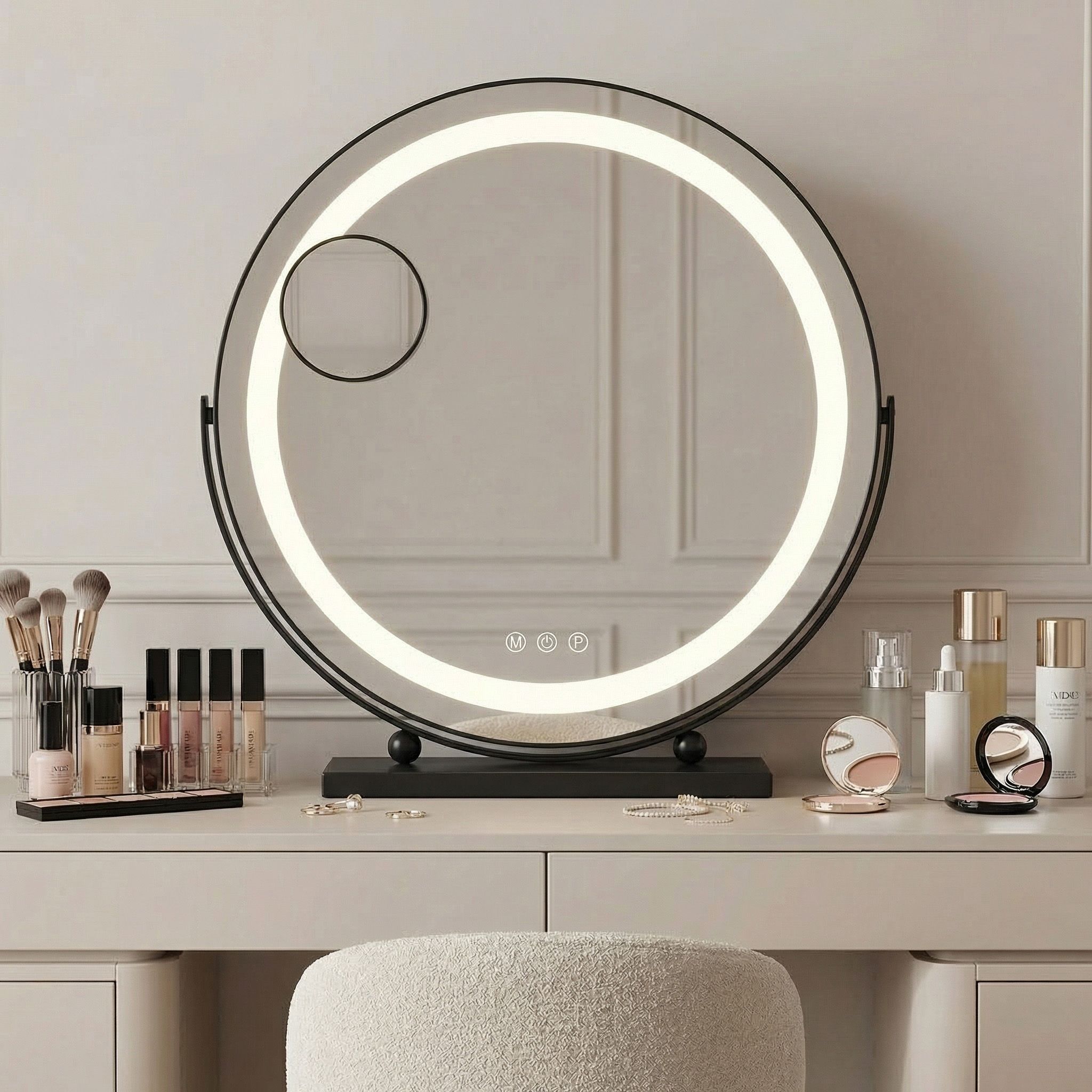 Ogledalo LED MAKE-UP Black 40 cm
