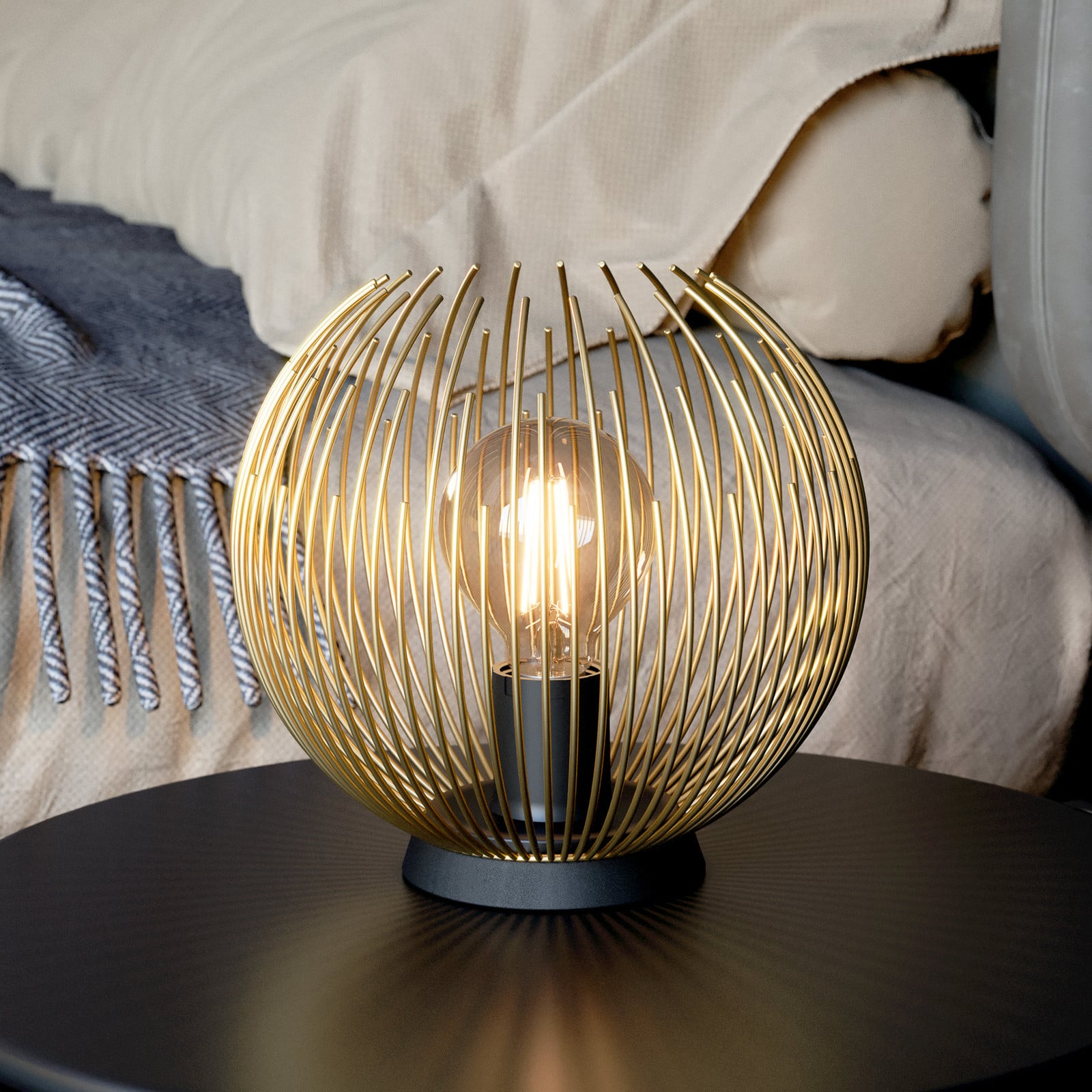 Venezuela stolna lampa, sjenilo od zlatnih šipki