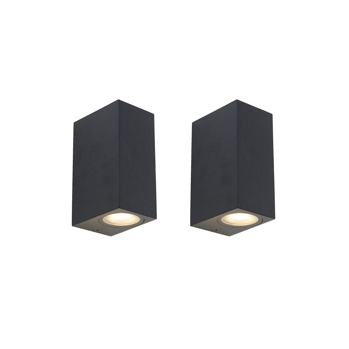 Set od 2 modernih zidnih svjetiljki crne 2-svjetla IP44 - Baleno