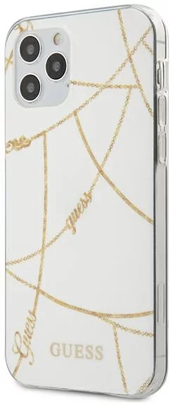 Maska Guess GUHCP12LPCUCHWH iPhone 12 Pro Max 6,7" white hardcase Gold Chain Collection (GUHCP12LPCUCHWH)